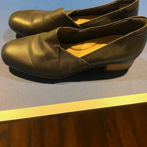 Clarks Collection Shoes Womens 6 M Juliet Palm Slip On Loafer Black Leather - Picture 4 of 6